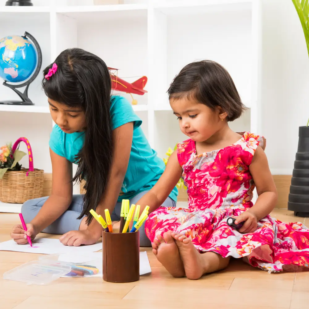 Girls playing at childminders